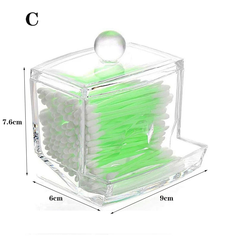 boîtes rangement coton tige disques coton transparentes modernes pliables rechargeables