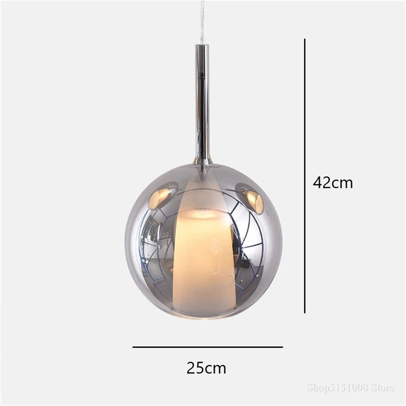 suspension lumineuse moderne transparent miroir doré led 249 2000 lumens 90 260v 5mètres carrés
