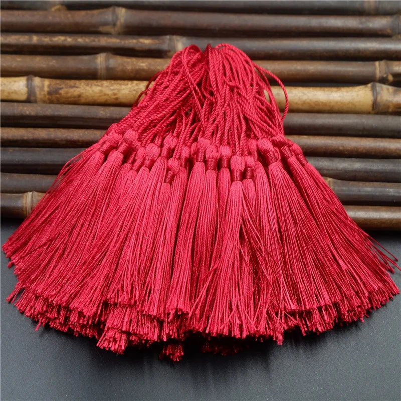 franges polyester 20cm pompons décoratifs vêtements rideaux opaques vert violet rouge