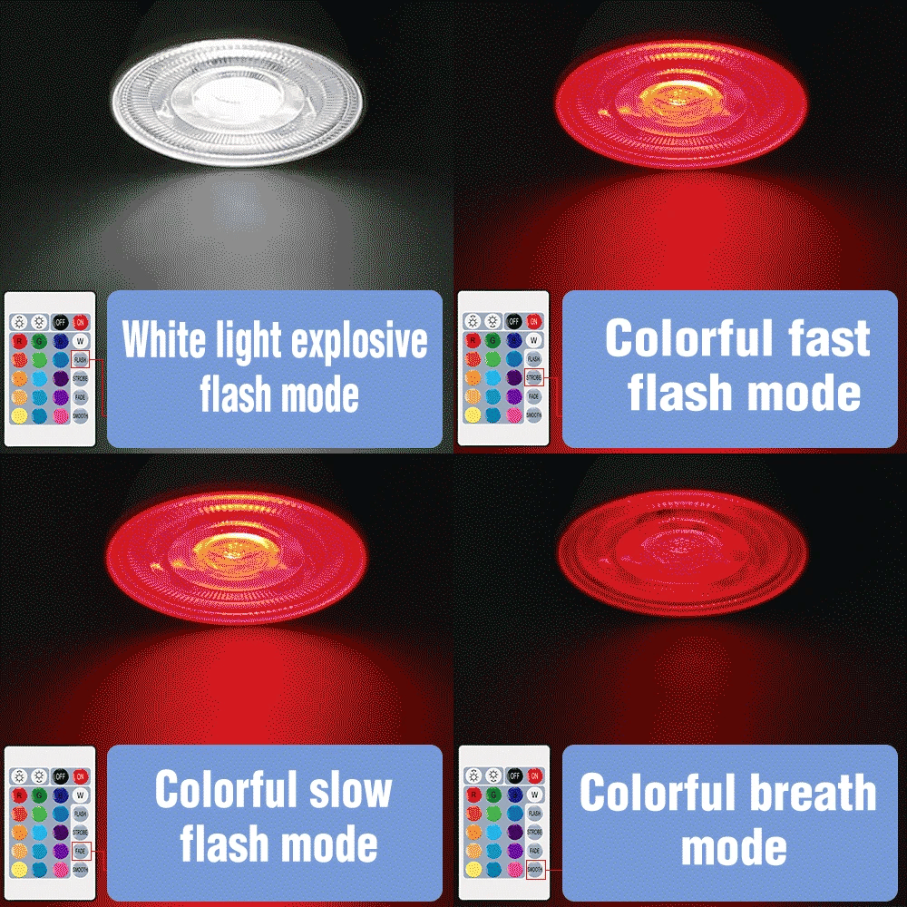 Ampoule LED RGB E14 spot rayures colorées moderne blanc opacité 50000h durée vie