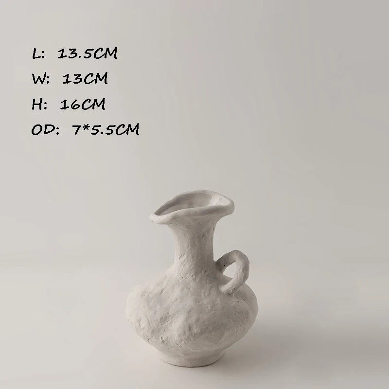 vase blanc céramique moderne minimaliste texturé opaque décoration intérieure table chambre esthétique