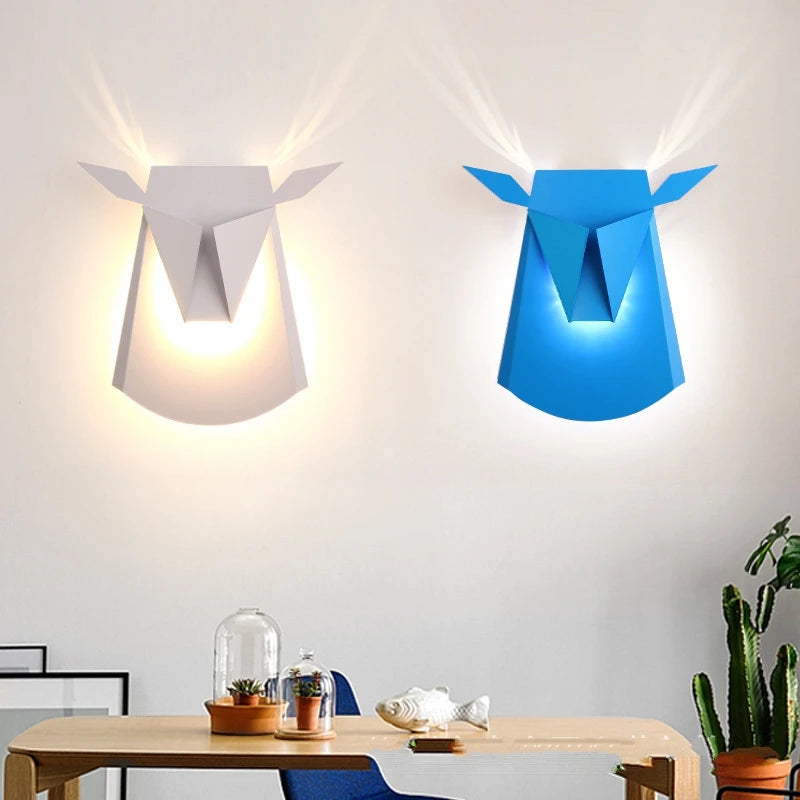 applique murale moderne forme cerf doré luminaire décoration chambre couloir salle manger led blanc