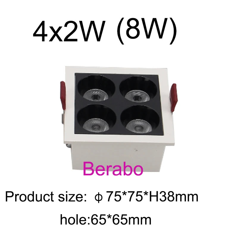Spot LED moderne 18W 8W 10W 20W blanc opaques rondes noires 6000K 4000K 3000K