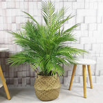 Plante artificielle palmier vert moderne 125cm feuilles plastique décoration intérieure extérieure