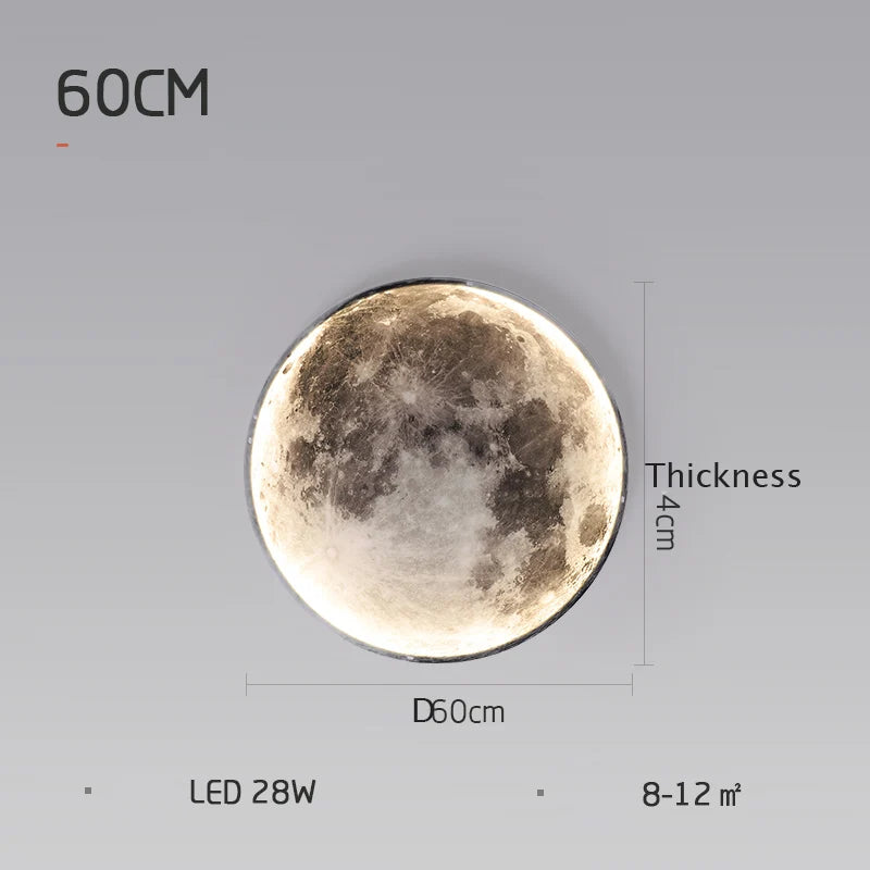 lampe murale lune forme moderne relief blanc noir minimaliste adhésif led chambre étudeentrée