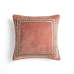 taies d'oreiller jacquard géométrique rose pâle bordure dorée élégantes polyester respectueuses environnement casa decoration