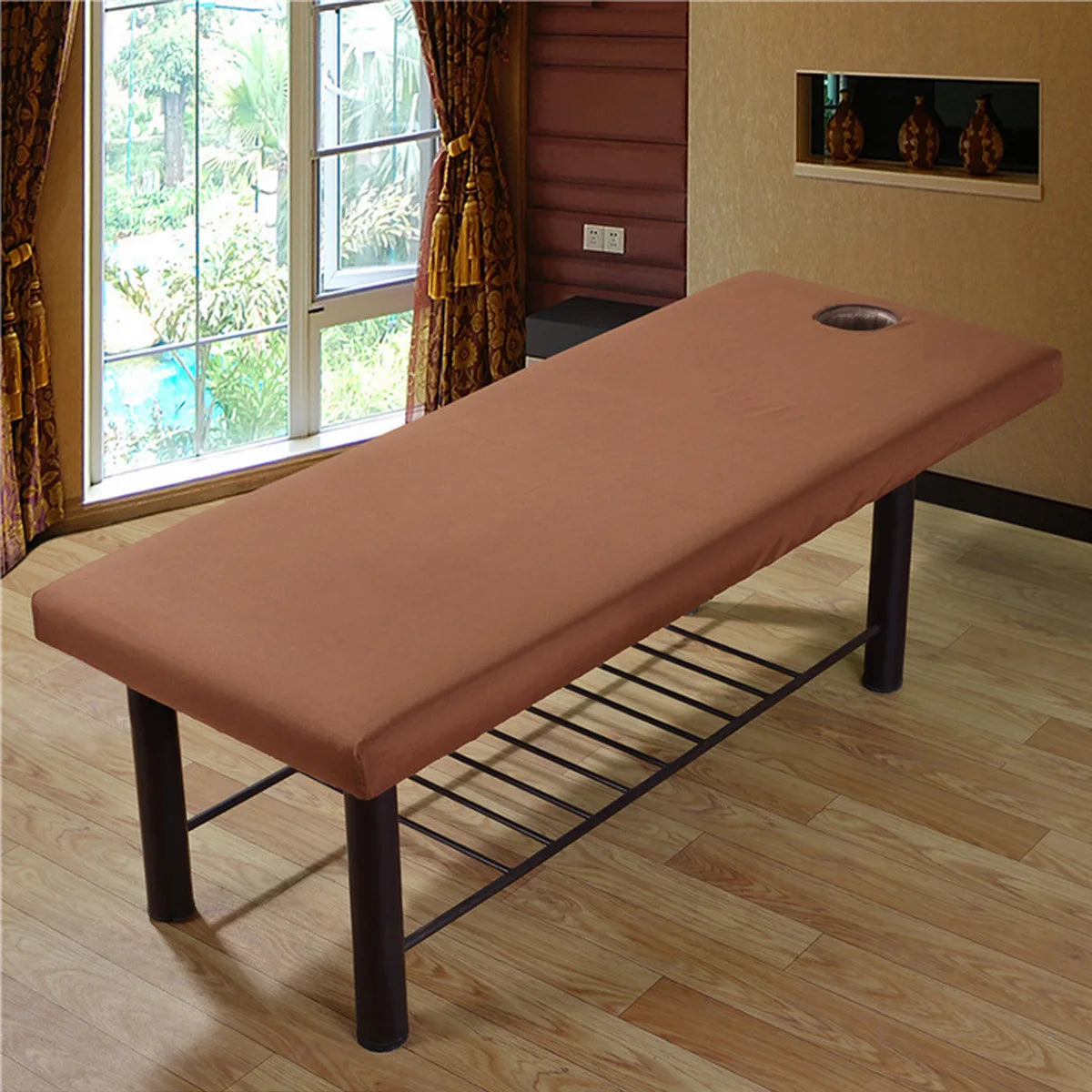 table massage pliable rose moderne fonctionnelle couverture unie opaques adultes salon beauté spa
