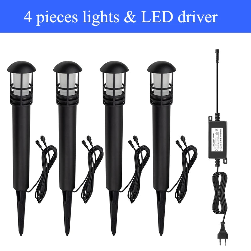 éclairage paysager extérieur led jardin étanche ip65 noir lentille frosted câble double facile moderne