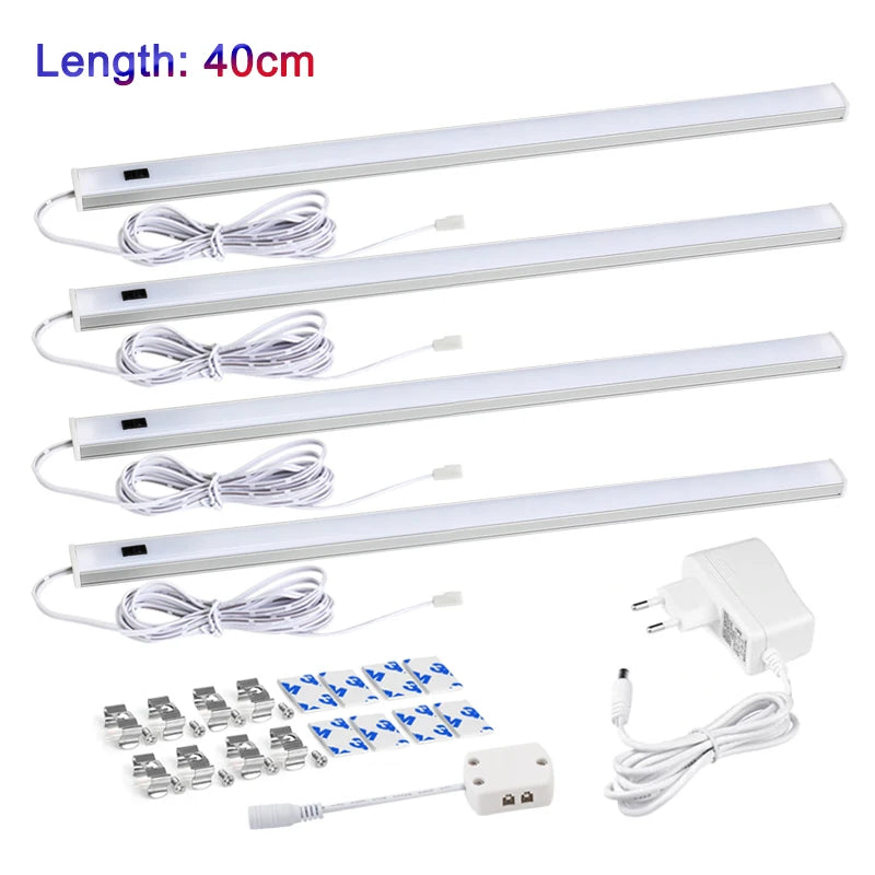 lampe led moderne 30cm 40cm 50cm blanc minimaliste adhésif clip adaptateur secteur