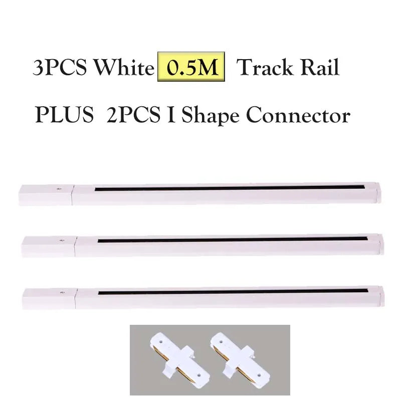 rails lumière led blanc noir moderne connecteurs ampoules led
