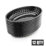 paniers ovales plastique noir vert rouge jaune moderne grille alimentaire service restauration rapide