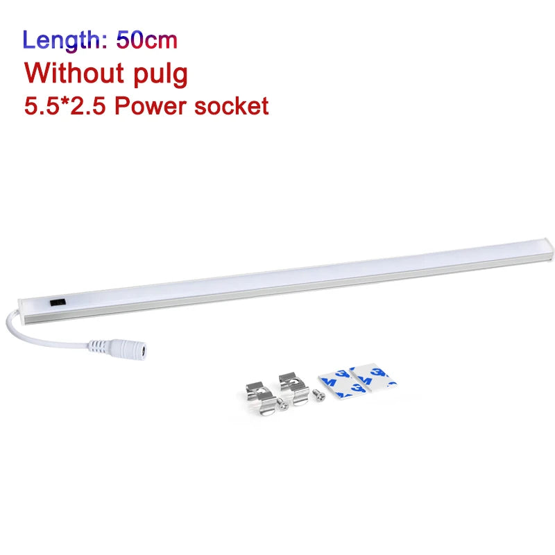 lampe led moderne 30cm 40cm 50cm blanc minimaliste adhésif clip adaptateur secteur
