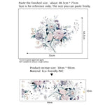 sticker mural aquarelle fleurs plantes moderne salon chambre décoration intérieure opaque