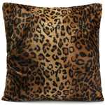coussin carré moderne imprimé léopard zèbre noir blanc marron beige amovible lavable