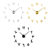 Horloge murale 3D DIY autocollante en acrylique miroir pour salon bureau chambre à coucher