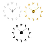 horloge murale décorative moderne abstraite 80cm argentée dorée noire aiguille