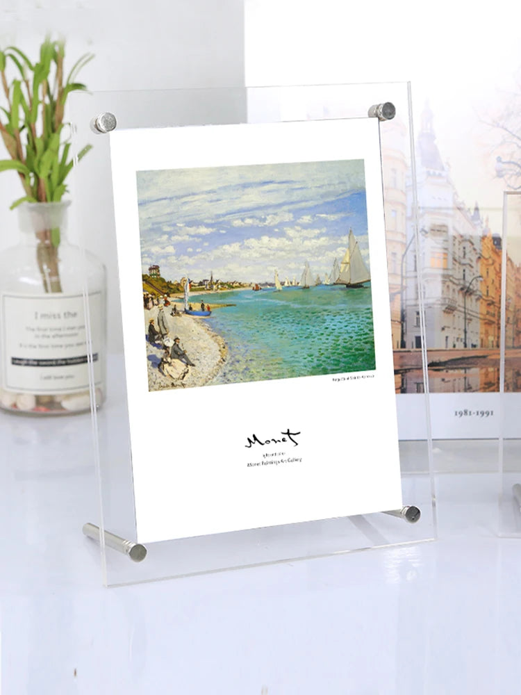 cadre photo acrylique transparent moderne clips plastique affichage mural a3 a4