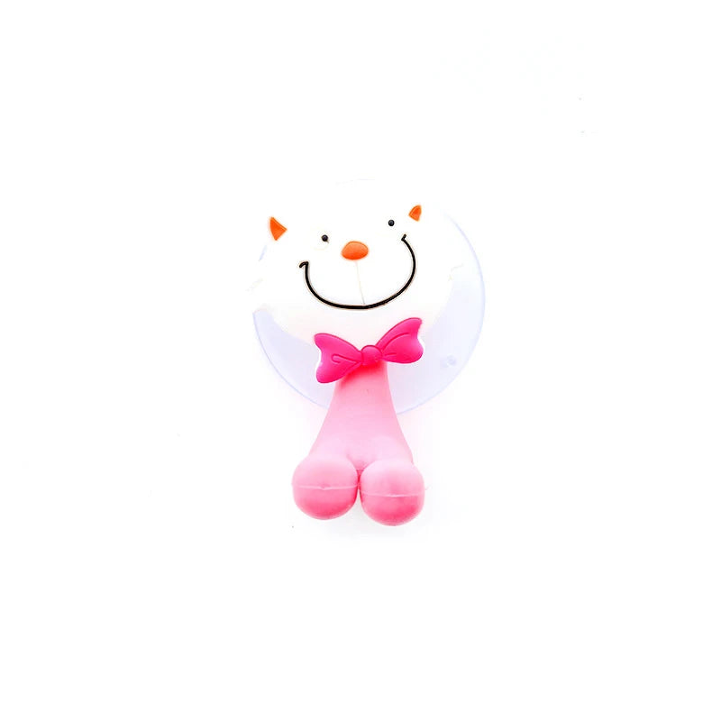 porte brosses dents animaux rose vert blanc jaune suction mur decoratif enfants