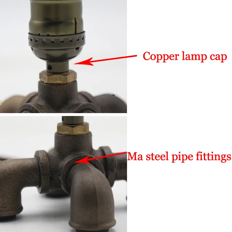 lampe table industrielle vintage bronze doré finition laiton douille E27
