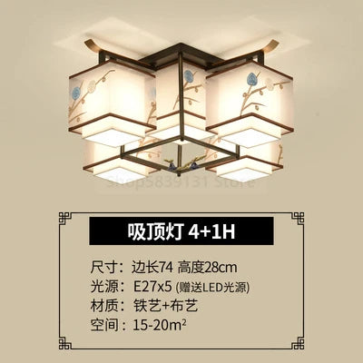 lampe suspendue moderne orientale têtes têtes fleurs feuilles cadre noir