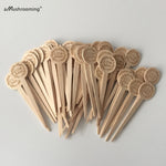 pics gâteau bois gravure fleur initiales date mariage rustic champetre cupcake pâtisserie 100 pièces