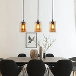 Lampe pendentif verre gris pour chambre à coucher