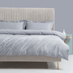 Ensemble de draps en coton égyptien 1000TC, housse de couette blanche sur lit