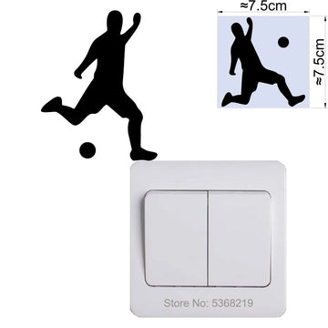 autocollant mural interrupteur blanc silhouette sportif sport minimaliste décoration chambre enfant adhésif pvc