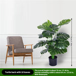décoration extérieure plante artificielle verte moderne grande feuilles pot noir exposition sol festive