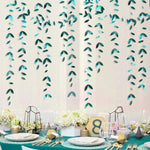 guirlande feuilles papier miroir turquoise orange anniversaire mariage festif tropical