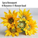 tournesol artificiel bouquet jaune orange décoration intérieure maison anniversaire mariage noël festive