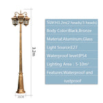 lampe rue industrielle bronze noir verre teinté ornements floraux classique ip54 26cm 3m