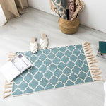 tapis géométrique boho beige noir triangles losanges antidérapant lavage machine main chambre salon prière