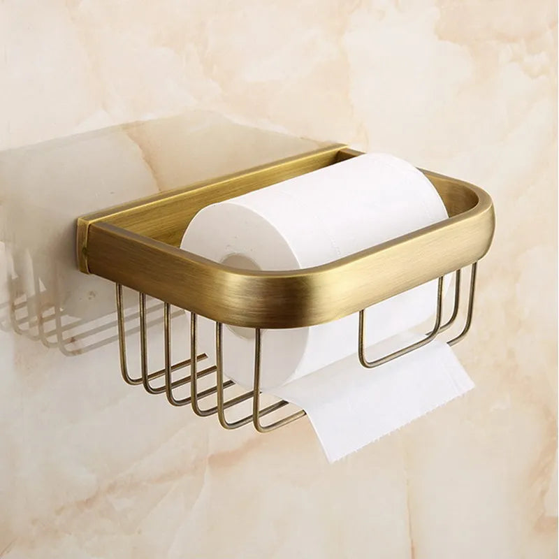 accessoires salle bain ensemble or antique fixations murales moderne barre serviettes porte papier toilette