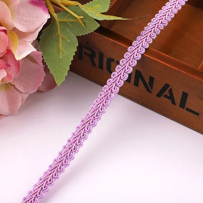 ruban decoratif dentelle violet beige bleu rose rouge orange classique 11mm polyester echangetable