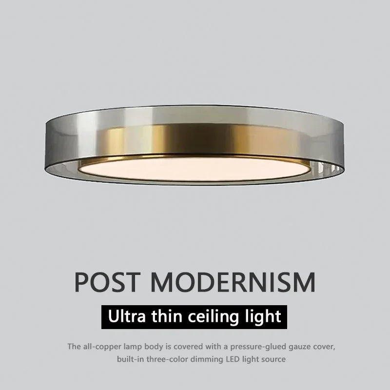 lampe moderne or noir brillante surface métal cuivre led éclairage quotidien rondSizeMode=14words