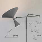 lampe murale bras articulé mid century gris blanc noir