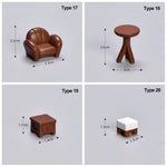 fauteuil tabouret table lit canapé commode miniature mobilier maison poupées accessoire jouets plastique