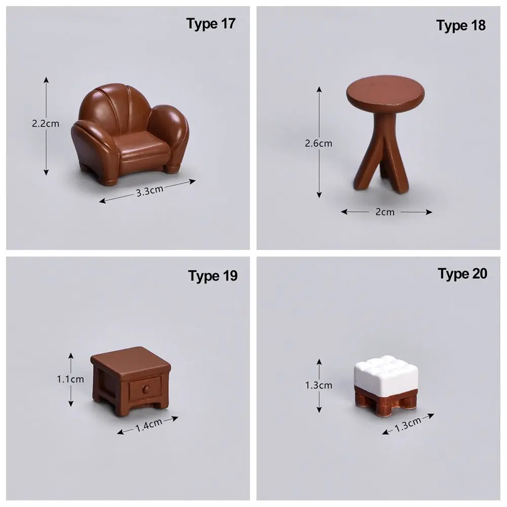 fauteuil tabouret table lit canapé commode miniature mobilier maison poupées accessoire jouets plastique