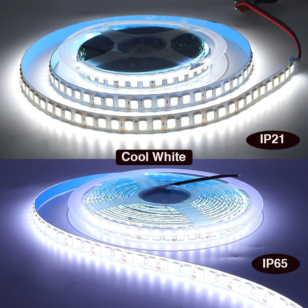ruban led 120 led 12v blanc bleu rouge vert adhésif ip65 ip67 moderne double