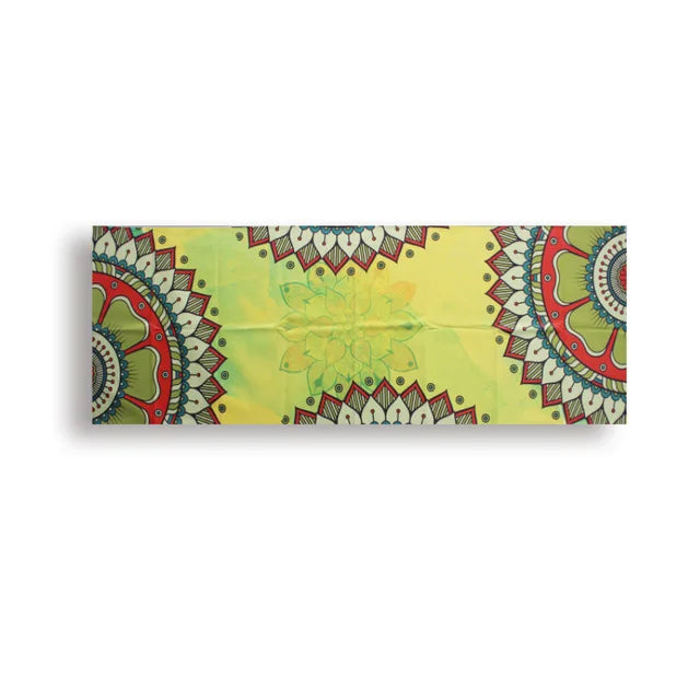 serviette yoga bleu mandala anti dérapante 183cm 63cm ethnique moderne multifonctionnelle fitness