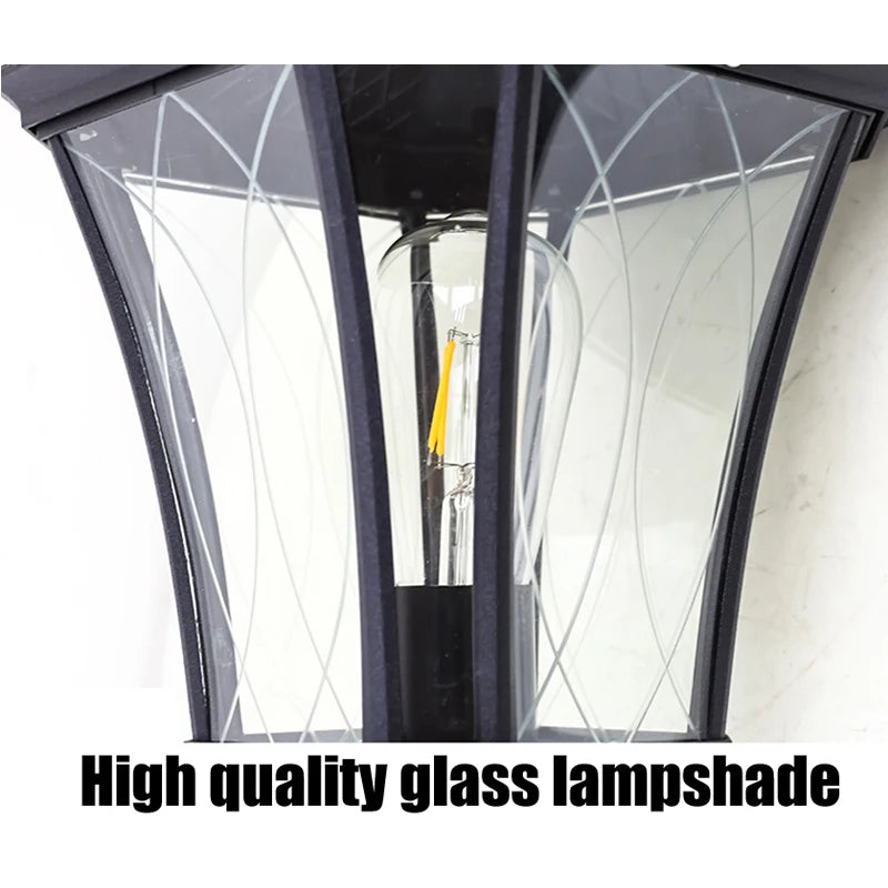 lampe jardin industrielle fixée mur transparente classique noir éclairage cuisine salle manger led étanche