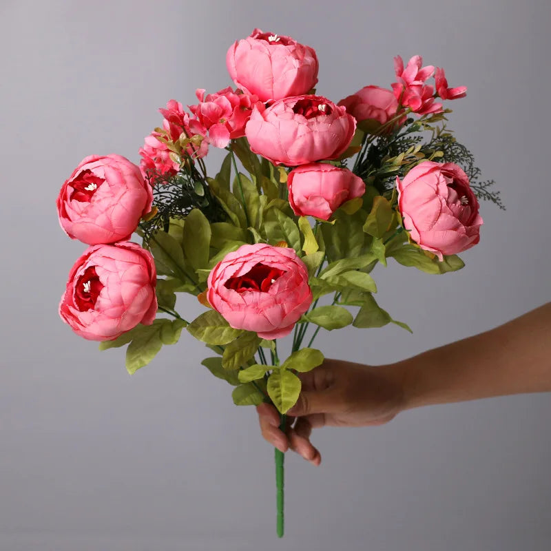 bouquet fleurs artificielles pivoine romantique intérieur décoration maison anniversaire mariage baby shower