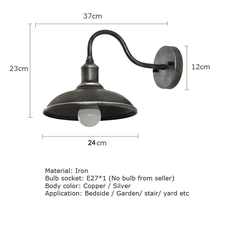 lampe murale vintage cuivre silver métal fixée mur ancien éclairage chambreOpaque sans ampoule