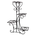 étagère métal plantes niveaux floral classique noire intérieure assemblage pots
