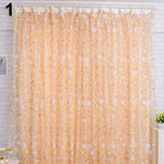 Rideau en voile transparent orange avec motif tournesol