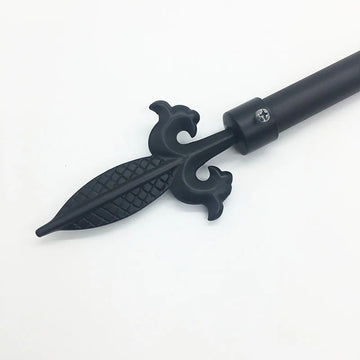 tringle rideau métal fer motif feuille classique noir bronze opacité anneaux bouclesintérieur decoration