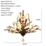 lustre moderne branches cristal chrome doré éclairage intérieur salon chambre boutique