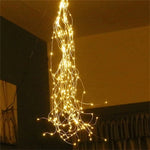 guirlande lumineuse solaire led jaune doré branches marron rustique suspension extérieure décoration jardin