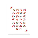 L'image présente un alphabet fait de mains colorées qui forment des lettres de l'alphabet.